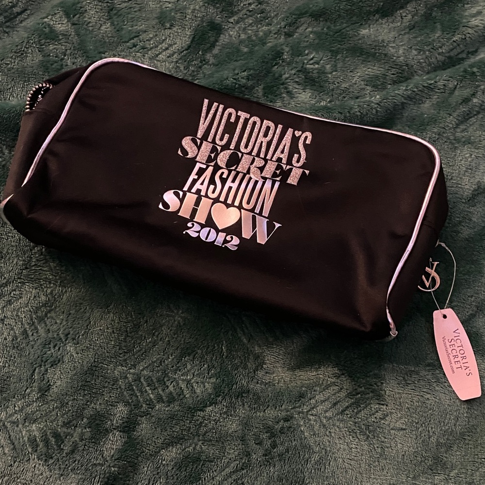 Victoria's Secret Black and White Fashion Show Cosmetic Bag